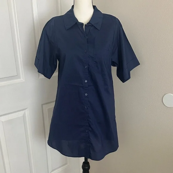 Walter Baker Navy casual Shirt Dress - Picture 1 of 9
